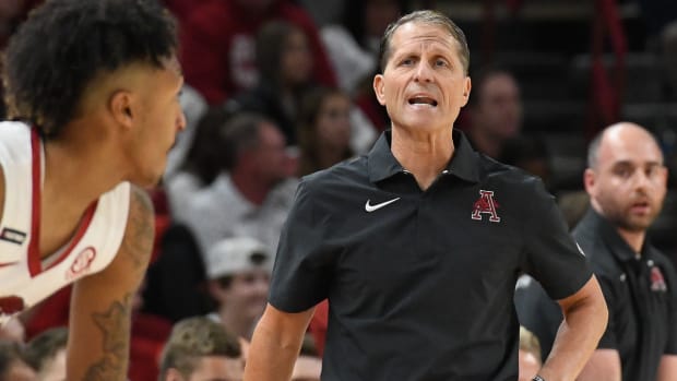 Razorbacks Eric Musselman against Furman on Monday night